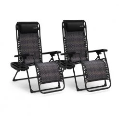 Serenelife Rattan Zero Gravity Lawn Chair SL1ZRC65
