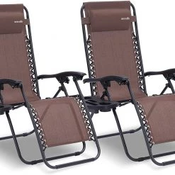Serenelife Camping & Outdoor Adjustable Zero Gravity Chair Set