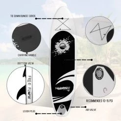 SereneLife Sports & Outdoors SLSUPB06 Free-Flow SUP Inflatable Paddle Board