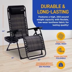 Serenelife Rattan Zero Gravity Lawn Chair SL1ZRC65