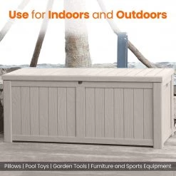 Serenelife Deck Storage Box 120 Gallon SLSTBX60 Home & Lighting