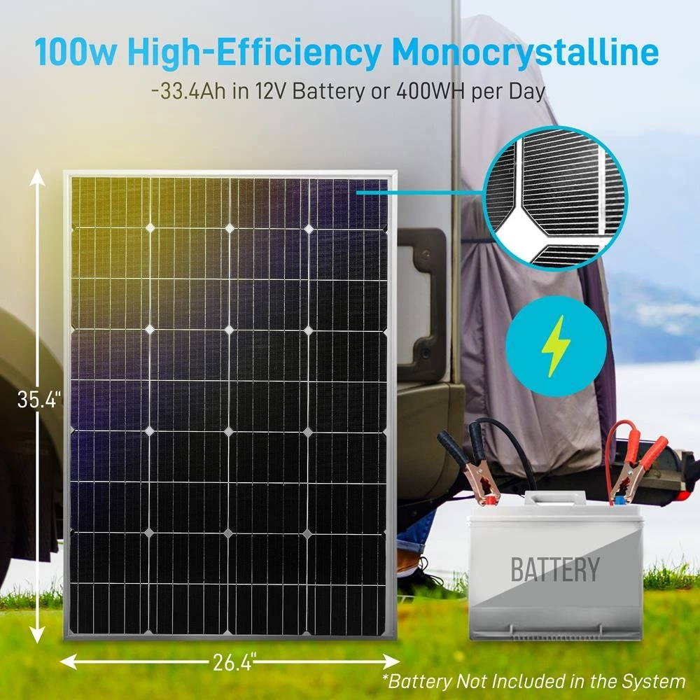 SereneLife Camping & Outdoor Portable Mono Solar Panel Starter Kit SLSPNL10 1 SereneLife Camping & Outdoor Portable Mono Solar Panel Starter Kit SLSPNL10