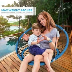 SereneLife Hanging Netted Seat Swing SLSWNG125 10 SereneLife Hanging Netted Seat Swing SLSWNG125