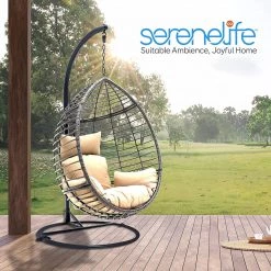 Serenelife Wicker Rattan Swing Chair