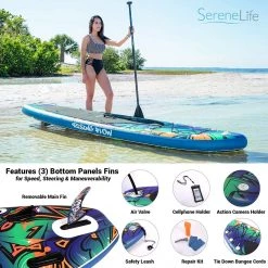 SereneLife Sports & Outdoors SUP Inflatable Paddle Board