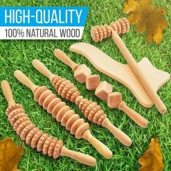 Serenelife Health & Beauty 5 Piece Wood Massage Kit SLMSGRLKT34