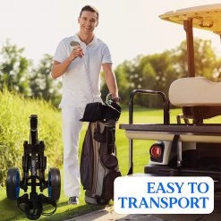 Serenelife Sports & Outdoors Foldable 3-Wheel Golf Push Cart SLGZX3