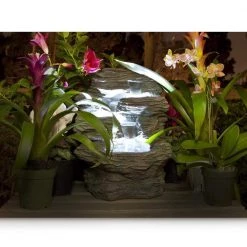 SereneLife Electric Water Fountain Decor SLTWF15LED Home & Lighting