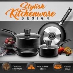 Serenelife Home & Lighting Home Kitchen Cookware 6-Piece Set