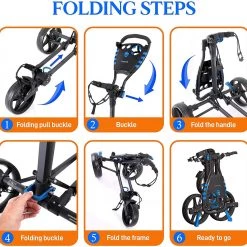 SereneLife Golf Flat Fold 3-Wheel Golf Cart SLGCFLW