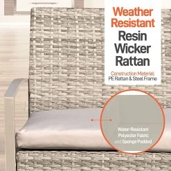 Serenelife Patio Outdoor Rattan Furniture Set 4-Piece SL4PCBR53