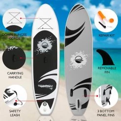 SereneLife Sports & Outdoors SLSUPB08 Free-Flow SUP Inflatable Paddle Board