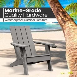 Serenelife Outdoor Patio Folding Adirondack Chair SLADCH50 Lawn & Garden