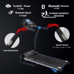 SereneLife Smart Folding Treadmill SLFTRD25 Sports & Outdoors