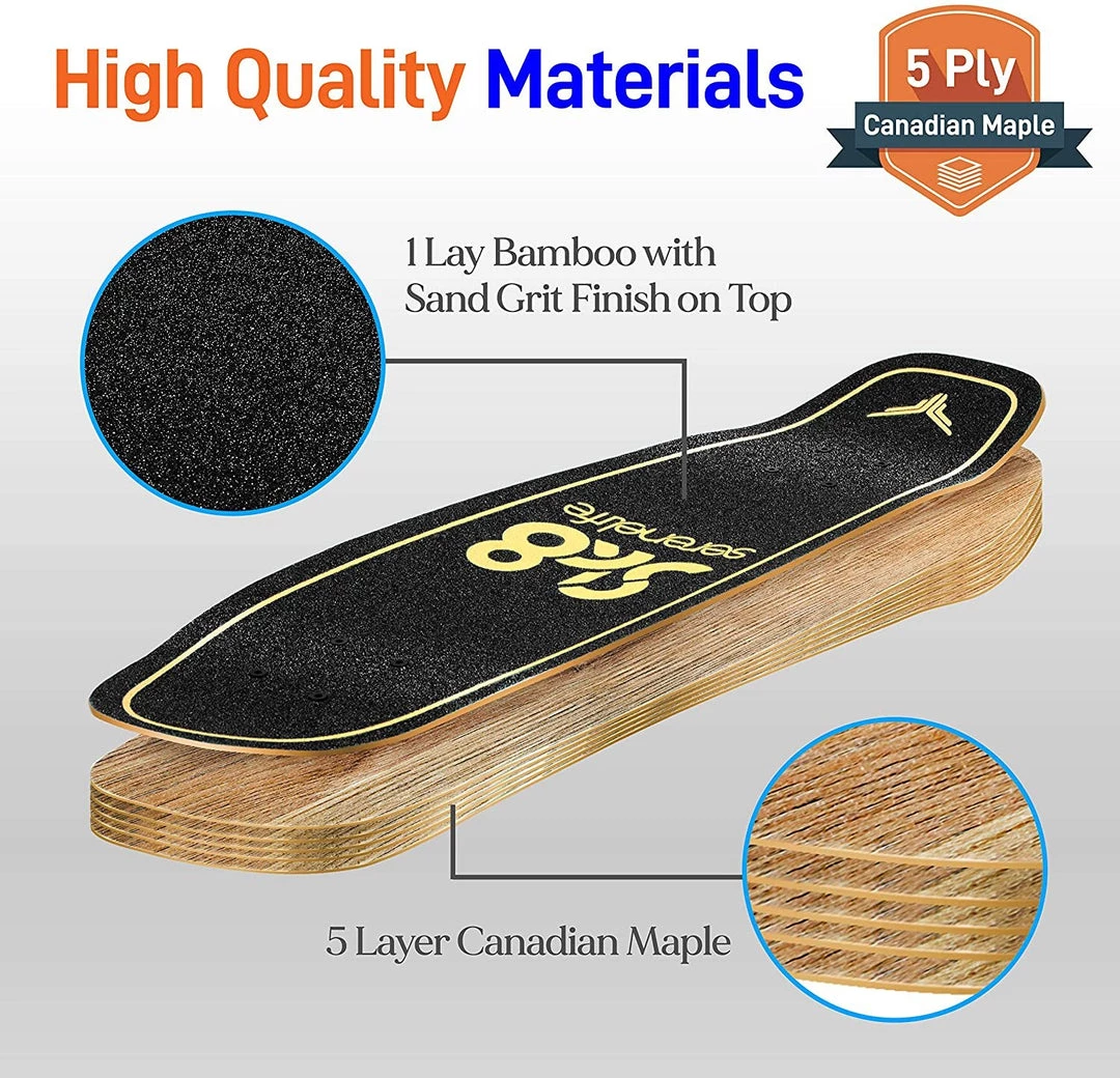Serenelife Sports & Outdoors Canadian Maple Deck Skateboard 6" 4 Serenelife Sports & Outdoors Canadian Maple Deck Skateboard 6"