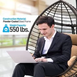 Serenelife Wicker Rattan Swing Chair