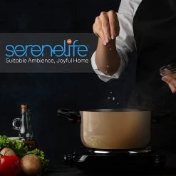 Serenelife Home Kitchen Cookware 11-Piece Set Home & Lighting