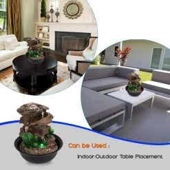 SereneLife Home & Lighting Electric Water Fountain Decor SLTWF63LED