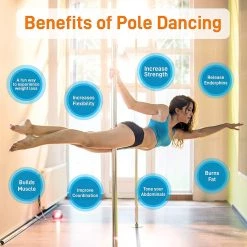 SereneLife Sports & Outdoors Professional Spinning Dancing Pole SLDPS