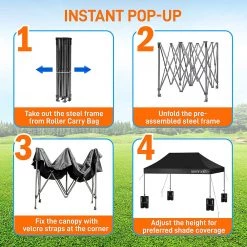 SereneLife Pop Up Canopy Tent Sports & Outdoors