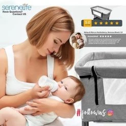 Serenelife Portable Crib For Newborn Baby SLBBG10