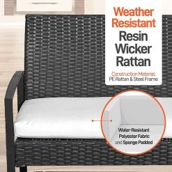 Serenelife Patio Outdoor Rattan Furniture Set 4-Piece SL4PCBK52 Lawn & Garden