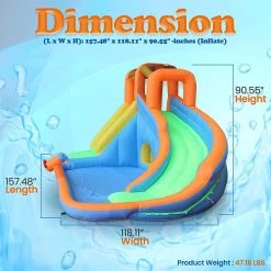 Serenelife Sports & Outdoors Inflatable Bounce Water Slide SLIS910