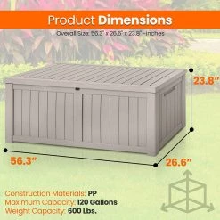 Serenelife Deck Storage Box 120 Gallon SLSTBX60 Home & Lighting