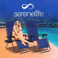 Serenelife Camping & Outdoor Adjustable Zero Gravity Chair Set