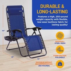 Serenelife Camping & Outdoor Adjustable Zero Gravity Chair Set