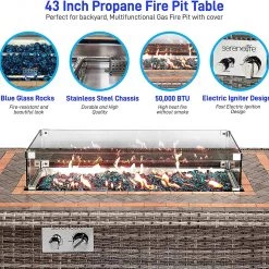 Serenelife Propane Gas Fire Pit SLFPTIL49