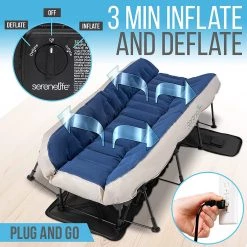 Serenelife Raised EZ-Bed Inflatable Air Mattress With Frame Sports & Outdoors
