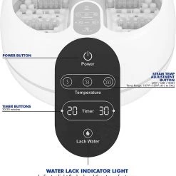 Serenelife Health & Beauty Steam Foot Spa Bath Massager SLFTSP140