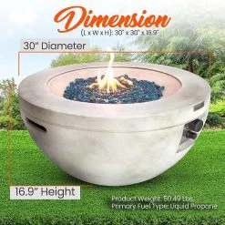 Serenelife Propane Gas Fire Pit SLFPBAL Tools & Garden