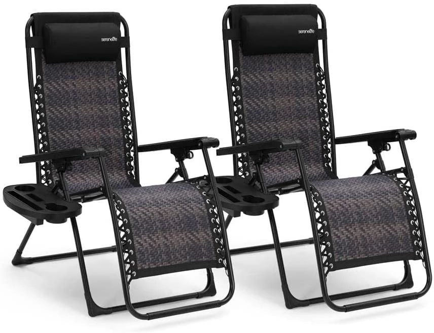 Serenelife Rattan Zero Gravity Lawn Chair SL1ZRC65 3 Serenelife Rattan Zero Gravity Lawn Chair SL1ZRC65