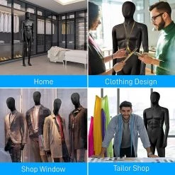 Serenelife Male Torso Dress Form Mannequin SLMAQMLBLK Home & Lighting