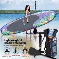 SereneLife Sports & Outdoors SUP Inflatable Paddle Board