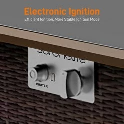 SereneLife Outdoor Propane Gas Fire Pit Table SLFPTL Lawn & Garden