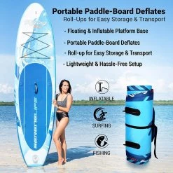 SereneLife Sports & Outdoors SUP Inflatable Paddle Board