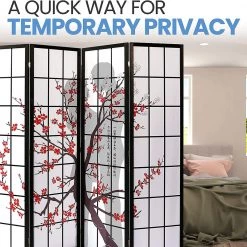 Serenelife Home & Lighting 4-Panel Room Divider SLRDFL7