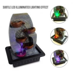 SereneLife Electric Water Fountain Decor SLTWF87LED