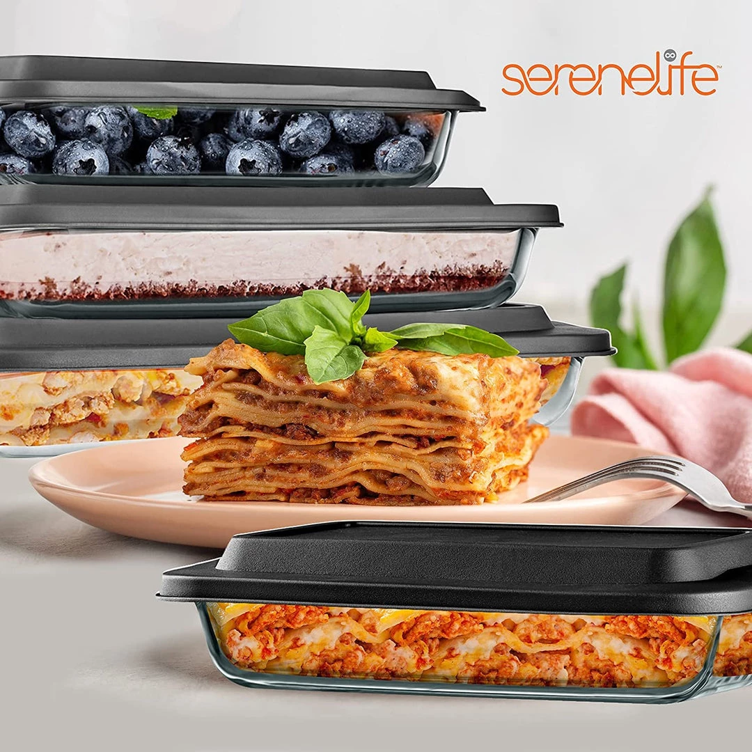 Serenelife Home & Lighting High Borosilicate Glass Bakeware Set 28 Serenelife Home & Lighting High Borosilicate Glass Bakeware Set