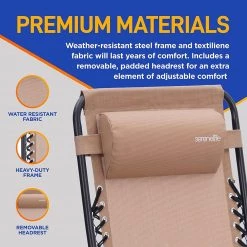 Serenelife Adjustable Zero Gravity Chair Set SLZGHCRM56