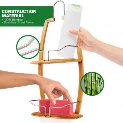 SereneLife Hanging Bamboo Shower Caddy SLSHCD45 Home & Lighting