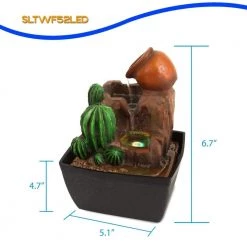 SereneLife Electric Water Fountain Decor SLTWF52LED Home & Lighting