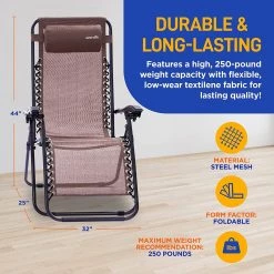 Serenelife Camping & Outdoor Adjustable Zero Gravity Chair Set