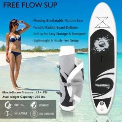 SereneLife Sports & Outdoors SLSUPB08 Free-Flow SUP Inflatable Paddle Board