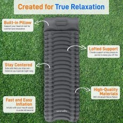 SereneLife Ultralight Sleeping Pad With Carrying Bag Sports & Outdoors