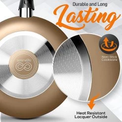 Serenelife Home Kitchen Cookware 11-Piece Set Home & Lighting