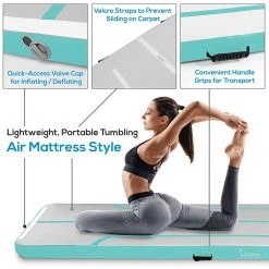SereneLife Inflatable Air Tumbling Mat 9.8Ft Sports & Outdoors